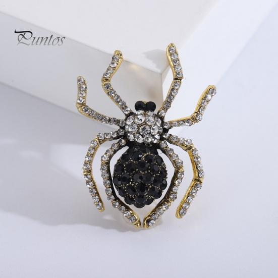 Örümcek Broş Parlak Yapay Elmas Dekor Gerçekçi Örümcek Şekli Elbise Yaka Dekorasyon Anti-pas Alaşım Hafif Giysiler Takı Bayan Hediye