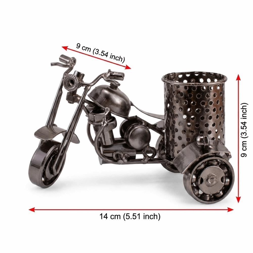 Solid Iron Material Motorcycle Shaped Pen Holder Vintage Desk Organizer Home Study