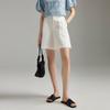 Women's Workwear High-Waist Cotton Linen Wide-Leg Shorts