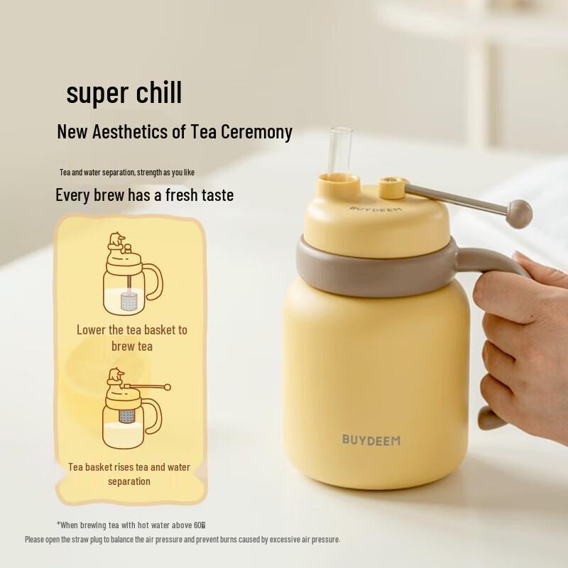 Buydeem Insulated Tea Mug with Straw