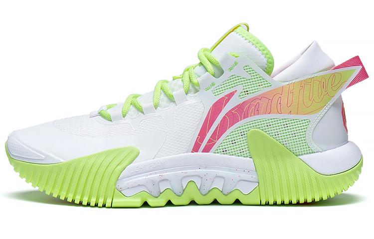 Li Ning Badfive 2 Low Basketball Shoes Men s Low Top Standard White/Neon Yellow Green ABFS003-17 44