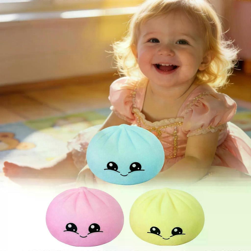 Bao Bun Dumpling Squishies Carini, Rilascio Lento, Materiale Peluche Morbido, Design Kawaii Adorabile, Disponibili in Rosa/Blu/Giallo, Perfetti per Alleviare lo Stress & D