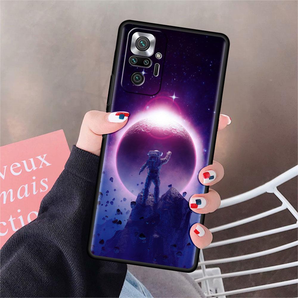 Hülle Für Xiaomi Redmi Note 10 9 11 Pro Weiche Handyhülle 10S 9S K40 8 9A 9C 9T 7 10C 8T Silikonhülle Cool Lonely Astronaut Capa