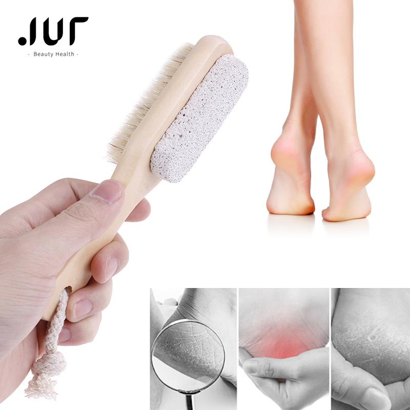 Wood Pumice Stone Foot Massage Brush Feet Exfoliating Remover Scrubber Tool Body Brush Massage Brush Foot Care