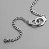 Personalized Punk Style Silver Color Handcuffs Bracelet, Men's and Women's Fashion Trend Holiday Party Accessories