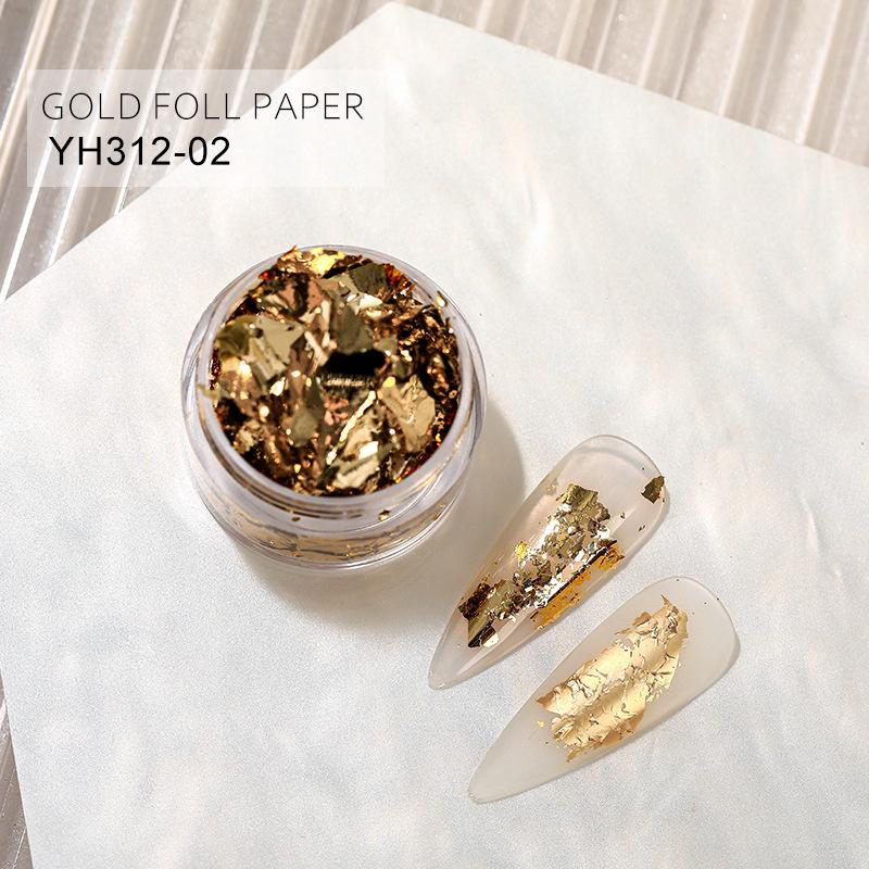 Ultra-Thin Iridescent Gold & Silver Nail Foil Fragments