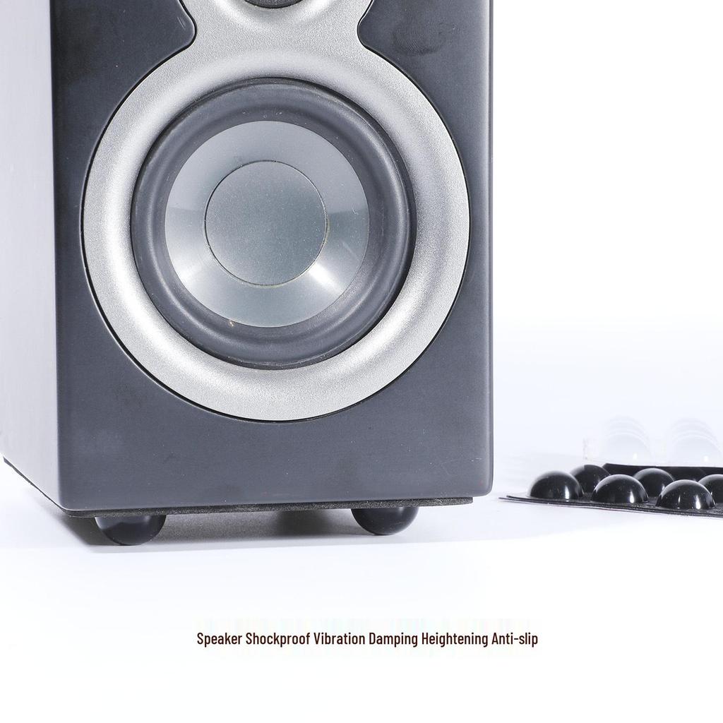 Silicone Vibration Damping Speaker Foot Pads - Anti-slip, Shock Absorbing, Self-Adhesive, Trapezoidal Design for Amplifiers