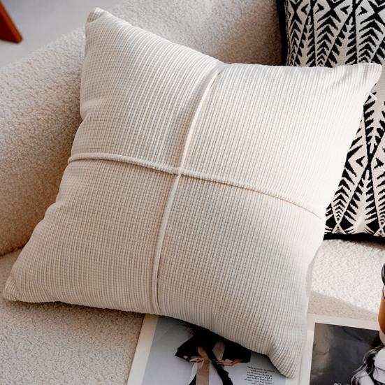 Throw Pillowcase with Hidden Zipper PP Cotton Filling Contrast Color Office Couch