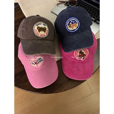Japanese Retro Old Washing Cartoon Bear Soft Top Baseball Hat for Women Spring and Summer Casual Versatile Cute Baseball Hat