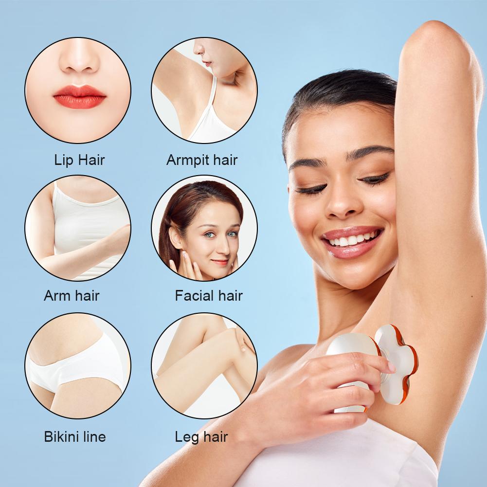 Five-Blade Head Women's Gold Electric Hair Removal Device with Floating USB Rechargeable Portable Wet & Dry Razors