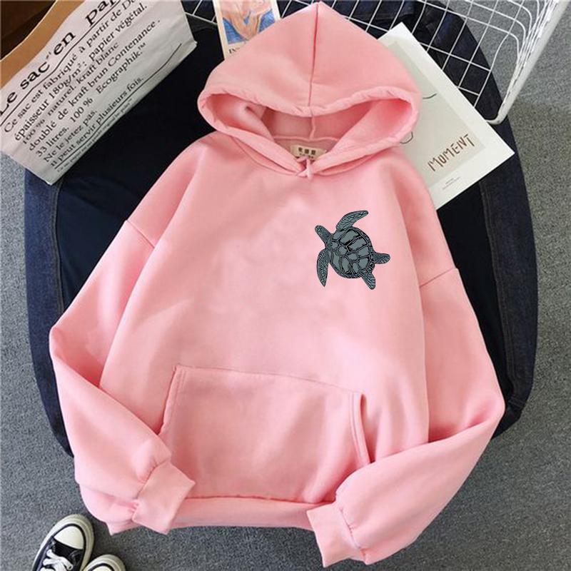 Casual Sea Turtle Print Hoodies Beach Malibu Surfing Diving Seattle Beach Graphic Sweatshirt Hoody Women Graphic Hooded Clothes