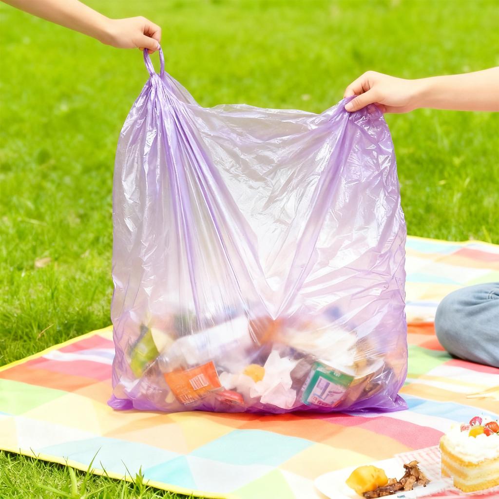 30pcs Disposable Garbage Bags With Rolled Flat Black Plastic Bags For Home Use