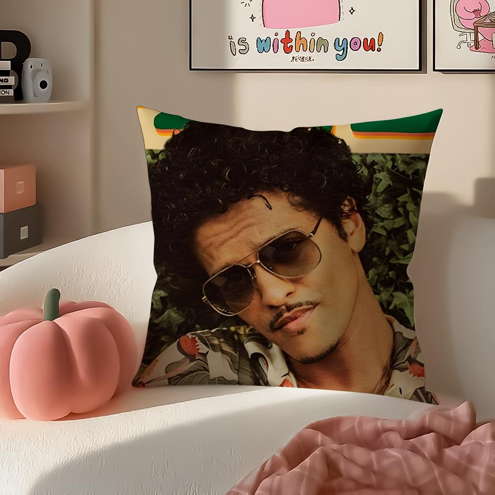 

Classic Pop American Singer BBruno Mars Cushion Cover Pillowcase Short Plush Invisible zipper Room Sofa Cushion Cover 30X30cm
