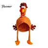 Thanksgiving Costume Accessory Plush Turkey Hat, Funny Trot Unique Decoration Novelty Headpiece for Women Men Holiday Celebration Dinner Outfit