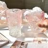 285ml/380ml Gradient Pink Cocktail Glass Modern Iceberg Shaped Glass Cup Art Design Juice Beverage Mugs Suitable for Gift Giving