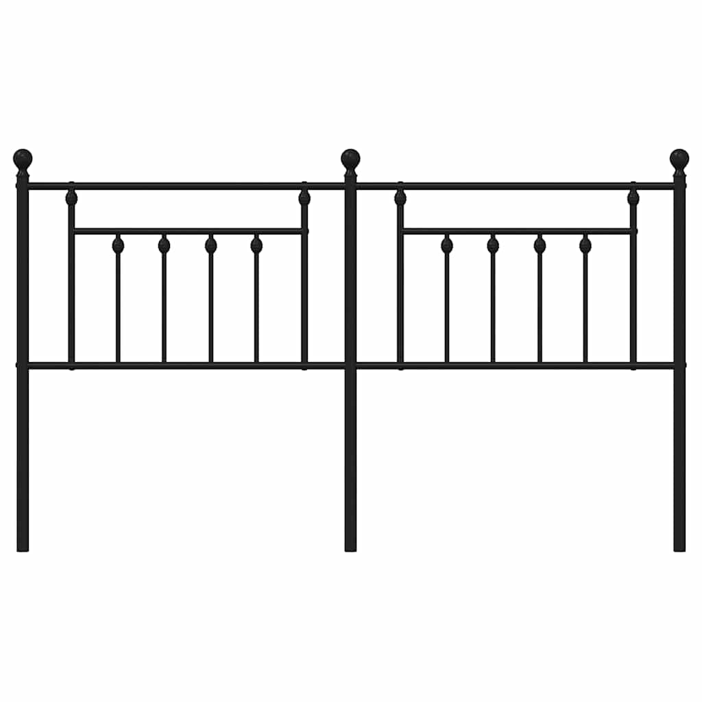 Vidaxl Metalowe Wezgłowie, Czarne, 160 Cm
