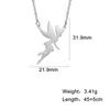 My Shape Flower Fairy Elf Necklace For Women Girl Cute Angel Wings Stainless Steel Hollow Pendant Fashion Jewelry Choker Gift