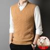 Hengyuanxiang Men's V-Neck Wool Blend Vest