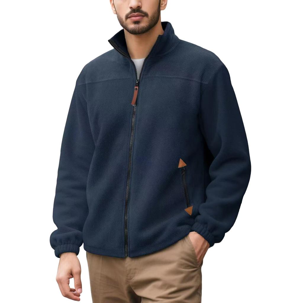 Men's Jacket Lightweight Full Zip Jackets Outdoor Hiking Casual Soft Warm Coat With Pockets