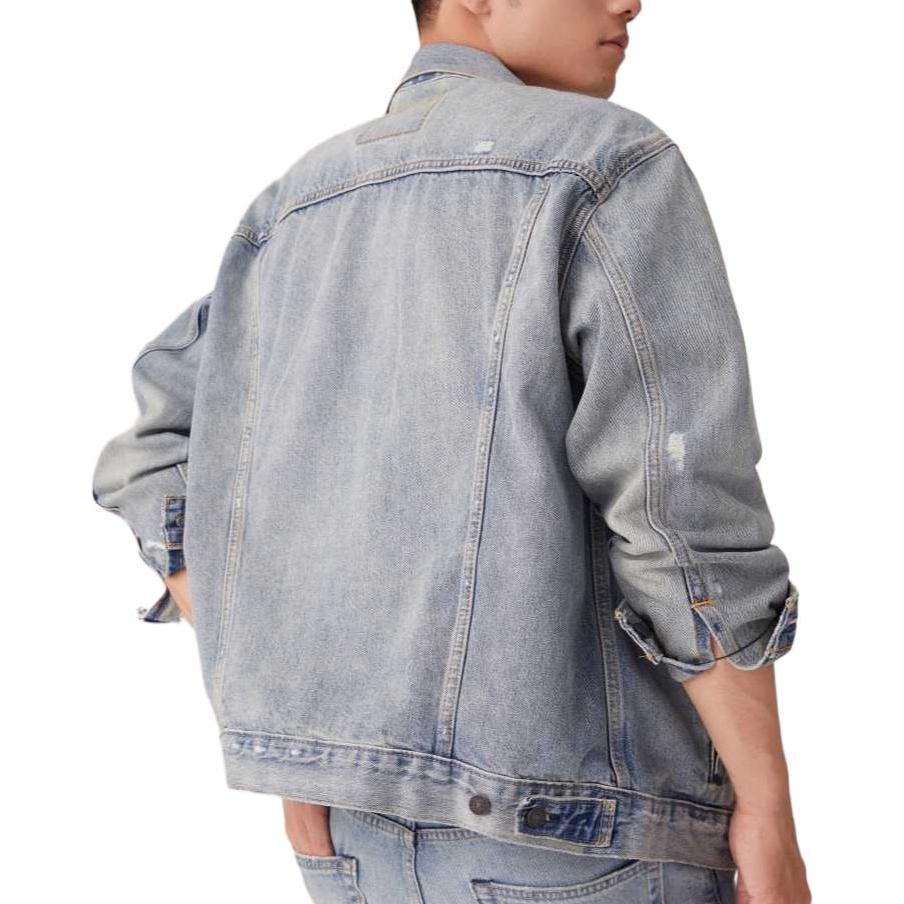 Levis Vintage Distressed Ripped Denim Jacket Men Jackets Blue A5782-0006