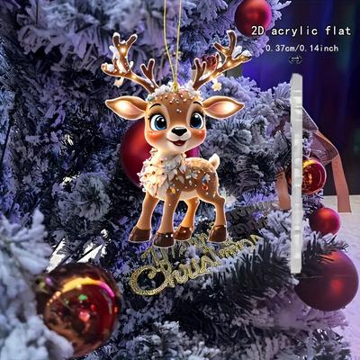 1 pièce de charmant bébé renne en acrylique - parfait pour la décoration de voiture et d'arbre, cadeau de fête idéal, adapté pour Noël et plus encore