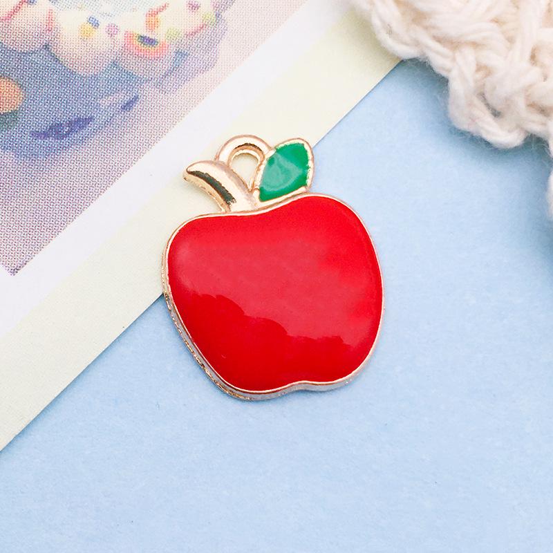 3D Fruit Drip Oil Alloy Pendants: Cherry, Watermelon, Grape Charms - Mixed 20K Gold