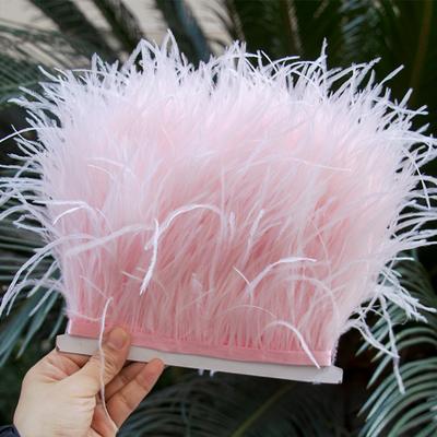 Feather1/5/10Meters Fluffy Ostrich Feather Trims 8-10CM Natural Ostrich Feather Ribbon for Party Wedding Clothes Decoration Craft