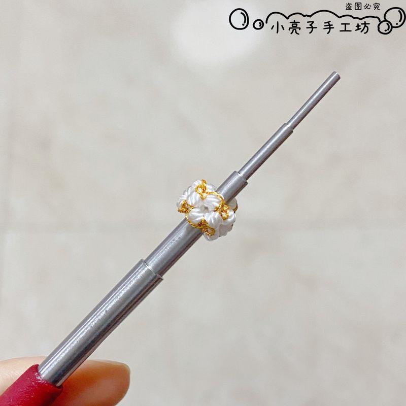 

DIY Peach Blossom Knot Braided Necklace Rope Material Strand White 1