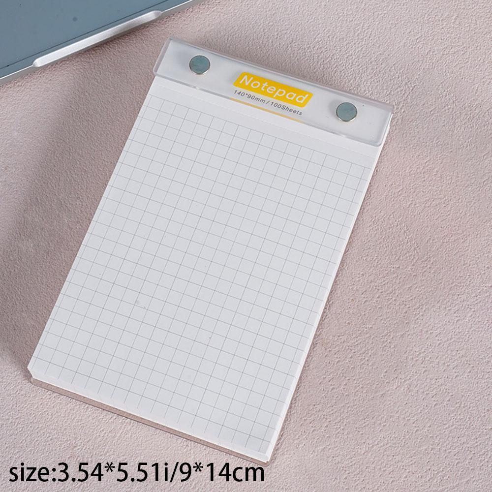 Acrylic hard shell memo pad, removable board clip paper pad, portable notebook, detachable horizontal grid notebook