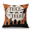 Spooky Witch Hocus Pocus Black Cat Wicked Crow Pattern Halloween Decoration Cartoon Art Sofa Pillow Case Linen Cushion Cover
