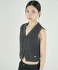 Tobaseu Minimal Cashmere Rib Vest (Khaki Brown)
