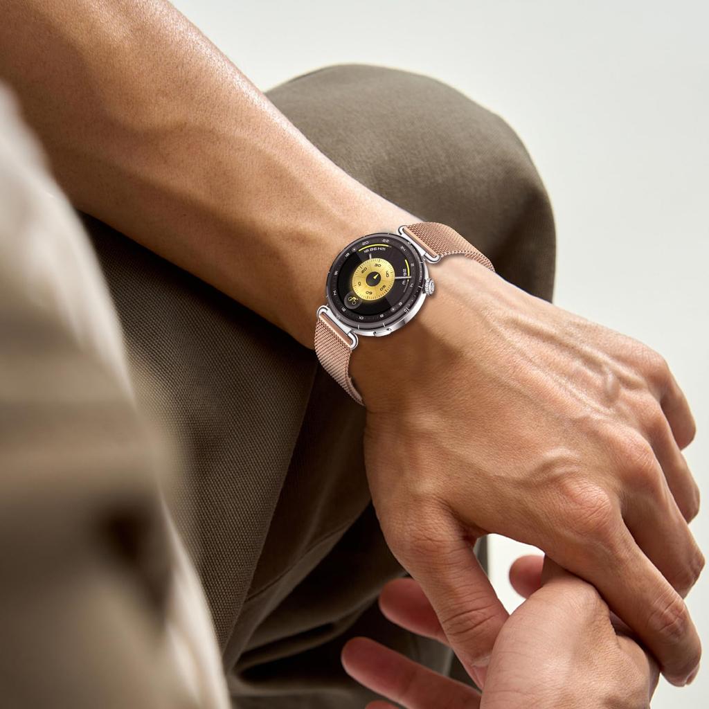 KeeFos 18mm Replacement Band for Huawei Watch GT6 41mm, GT5 Pro 42mm, GT5 41mm, GT4 41mm, and Huawei Watch 5 42mm, Metal Strap, Stainless Steel,