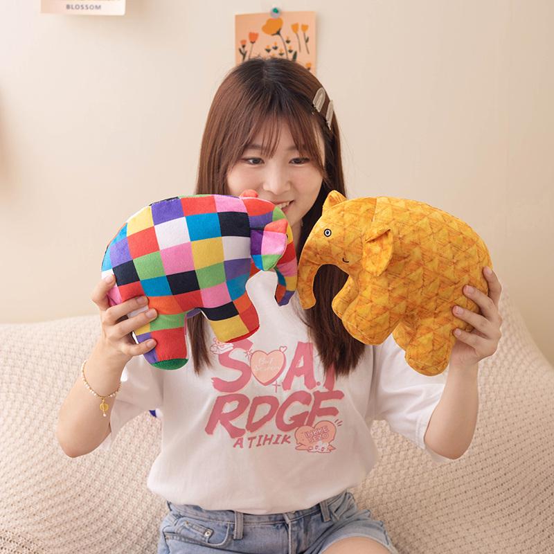 Cute Anime Elmer Elephant Figure Plush Toy Stuffed Cartoon Bear Snake Dolls Soft Animals Pillow for Kids Xmas Halloween Gifts