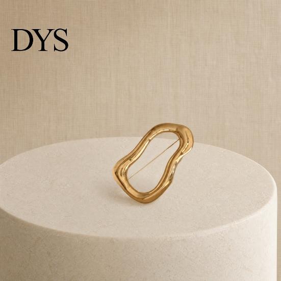 Brooch with Safety Pin, Abstract Irregular Metal Outline Lapel Lightweight Pin Versatile Accessory for Collar Cuffs Bags Gift Artistic Flair