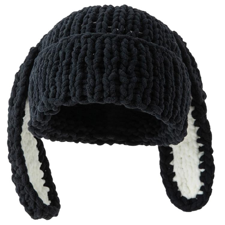 Warm Ear Hat with Ear Pullover Cap Cartoon Rabbit Ears Beanies Lovely Colorful Winter Plush Hat for Casual Wear