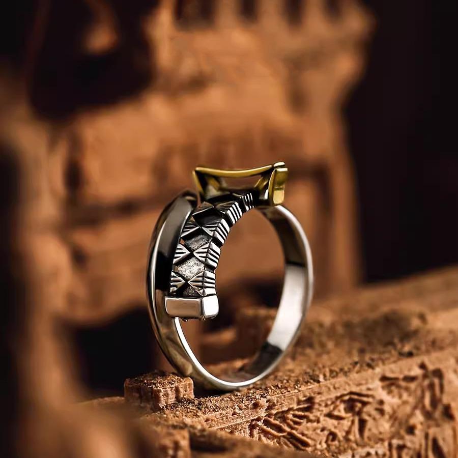 Mysterious Shadow Two-Tone Retro Ring for Men - Unique Jewelry Gift for Boyfriend Copper