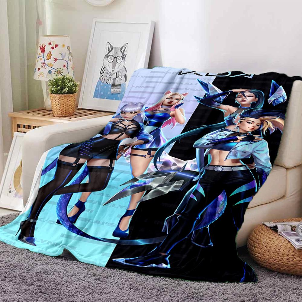 1pc Blanket - LOL-KDA kaisa ahri akali Print Design,Lightweight Blanket for Sofa,Bed- Soft &Warm,Gift for All Seasons