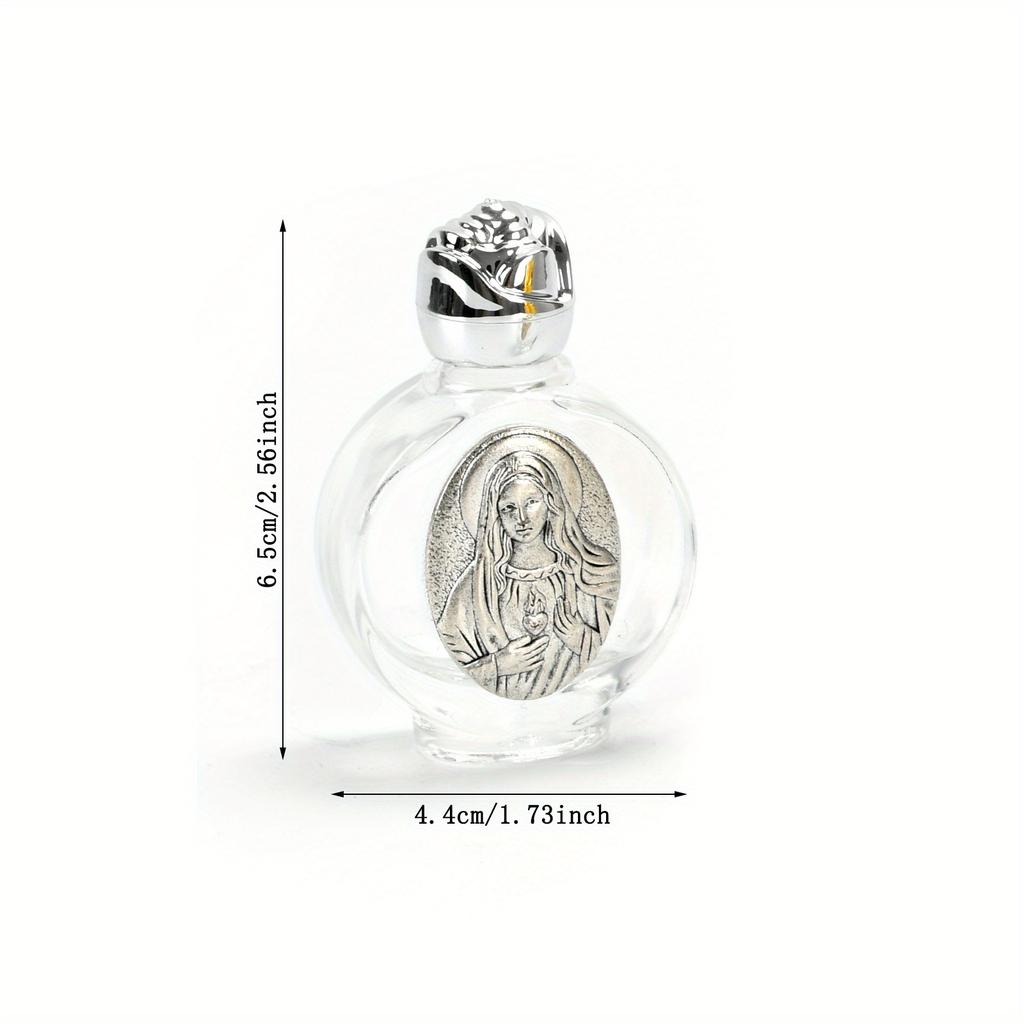 1Pc Holy Water Sacred Heart of Mary Bottle Religious Cross Bottle Christian Virgin Sculpture Bottle Holy Water Bottle