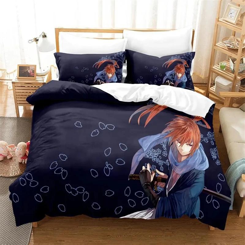 3D Printed Anime Rurouni Kenshin Bedding Sets Exquisite Bed Supplies Set Duvet Cover Bed Comforter Set Luxury Birthday Gift