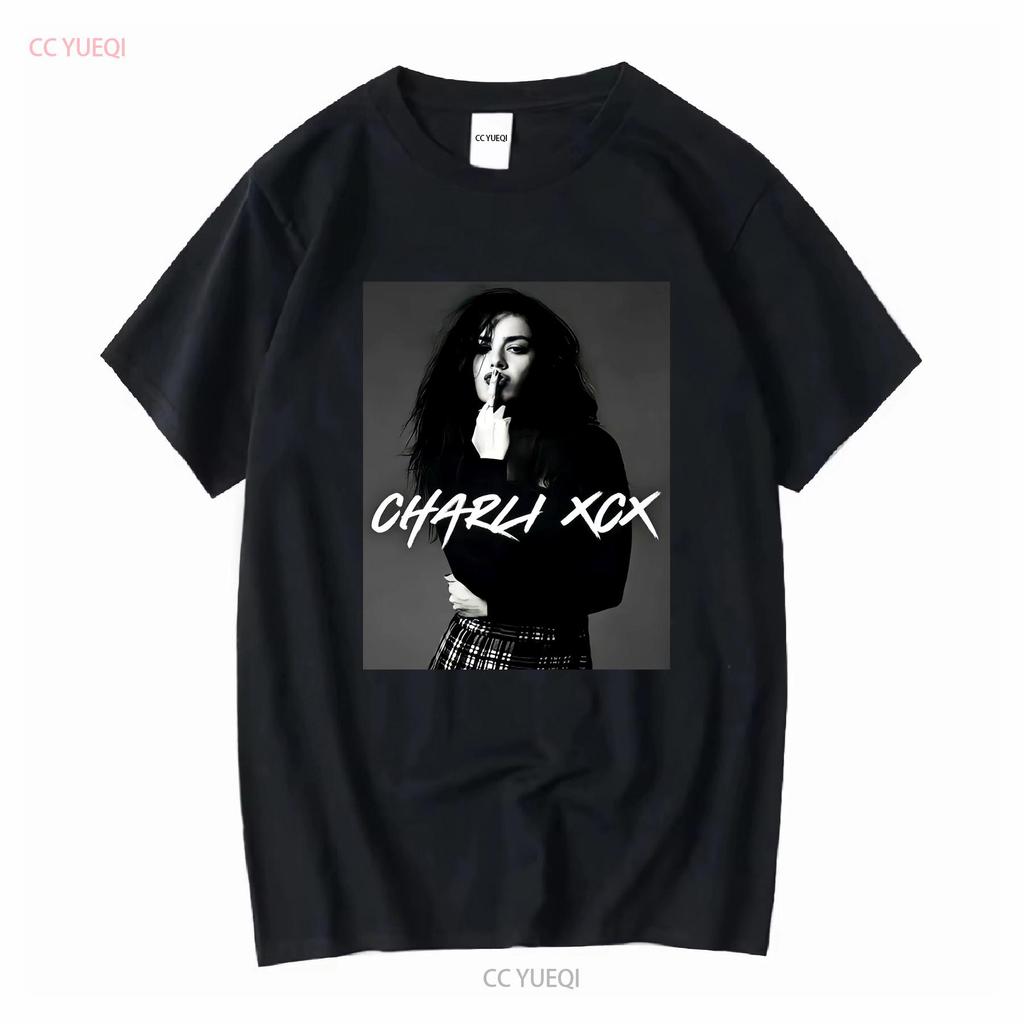 Charli XCX Aesthetic Vintage T Shirt Style Bootleg 90s Charlie Minimal Black Music RnB For Fans long or short sleeves vintage