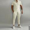 2025 Summer Slim Fit Men's Suit: Short Sleeve, Long Pants Casual Sports Set