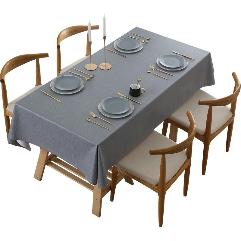 Einfache einfarbige rechteckige wasserdichte und ölabweisende Tischdecke zum Liegenlassen und Verbrühschutz Kaffeetisch-Tischdecke PVC-Tischmatte