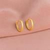 Classic Everyday Essential Plain Huggie Hoop Earrings - 925 Sterling Silver Yellow Plated