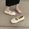 Black light mouth ballet flat-soled single shoes for women's 2025 new summer skirt French round head Mary Jane shoes