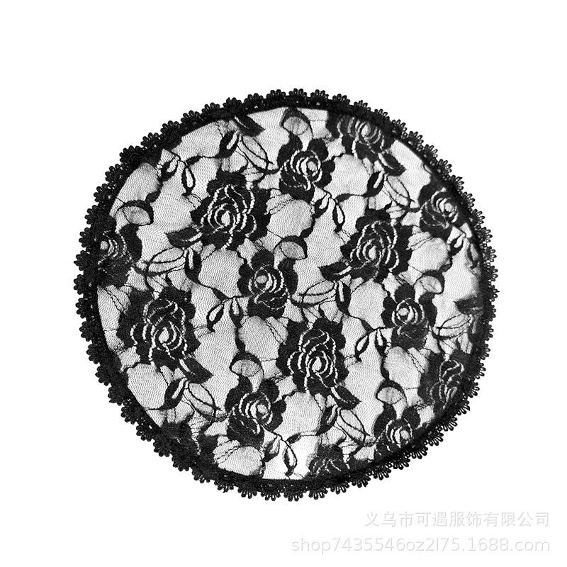 Bride Short White Veil Lace Cap Single Layer Round Head Scarf Church Headpiece for Women Wedding Accessories