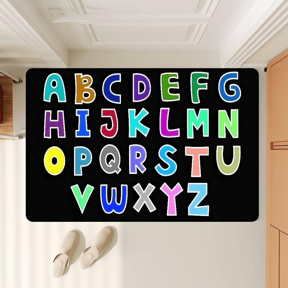 The English Letters Hallway Carpet Retro Multiple Choice Living Room Kitchen Rug Non-Slip Welcome Rug