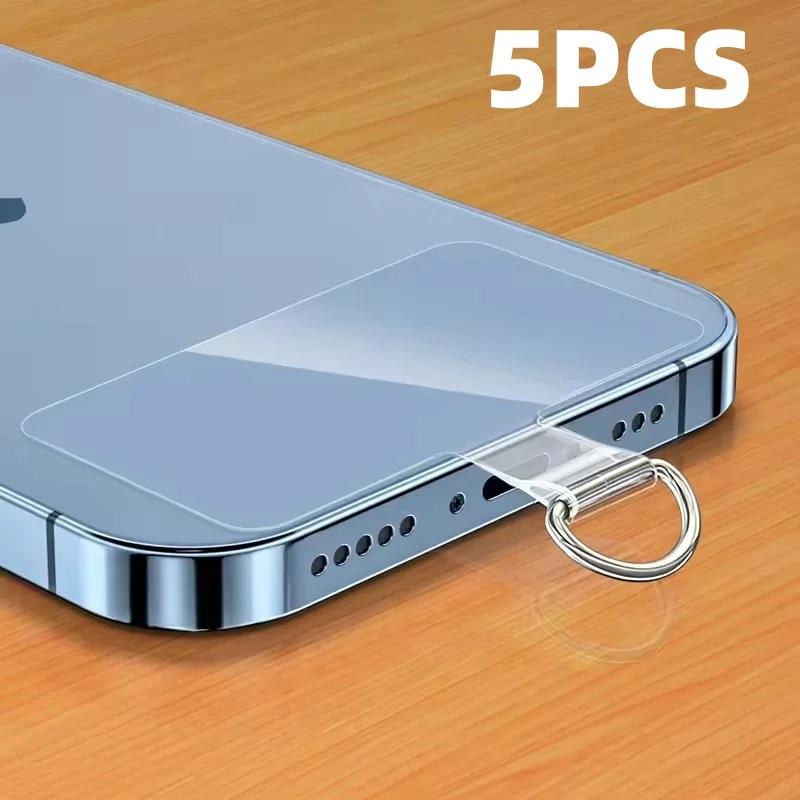 1-20PCS Universal Mobile Phone Anti-lost Lanyard Card Gasket Transparent Tpu Detachable Phone Hanging Cord Strap Patch Tether