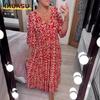 Fashion Summer Spring 3/4 Sleeves V-Neck Casual Dresses