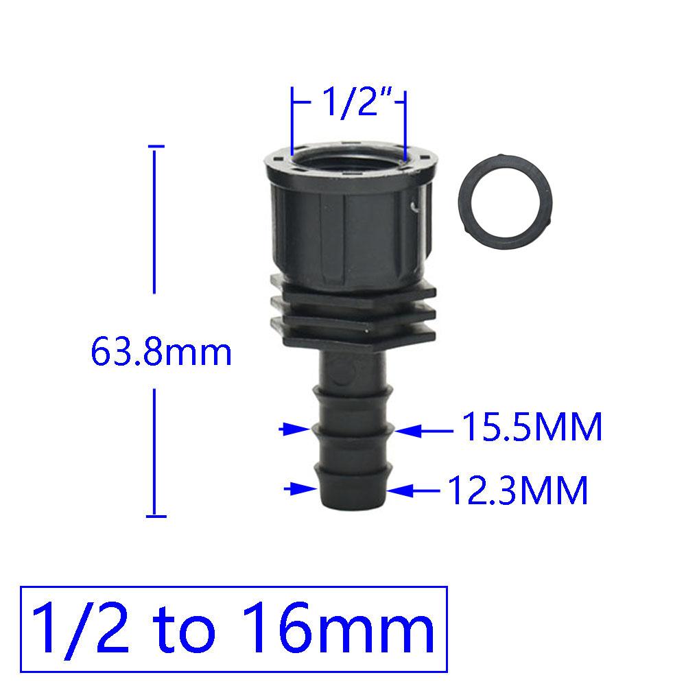 1/2 3/4 Female Male Thread To 1/2 3/4 1 Inch Garden Hose Barb Connector 16mm 20mm 25mm Plastic Hose Fitting 2 Pcs