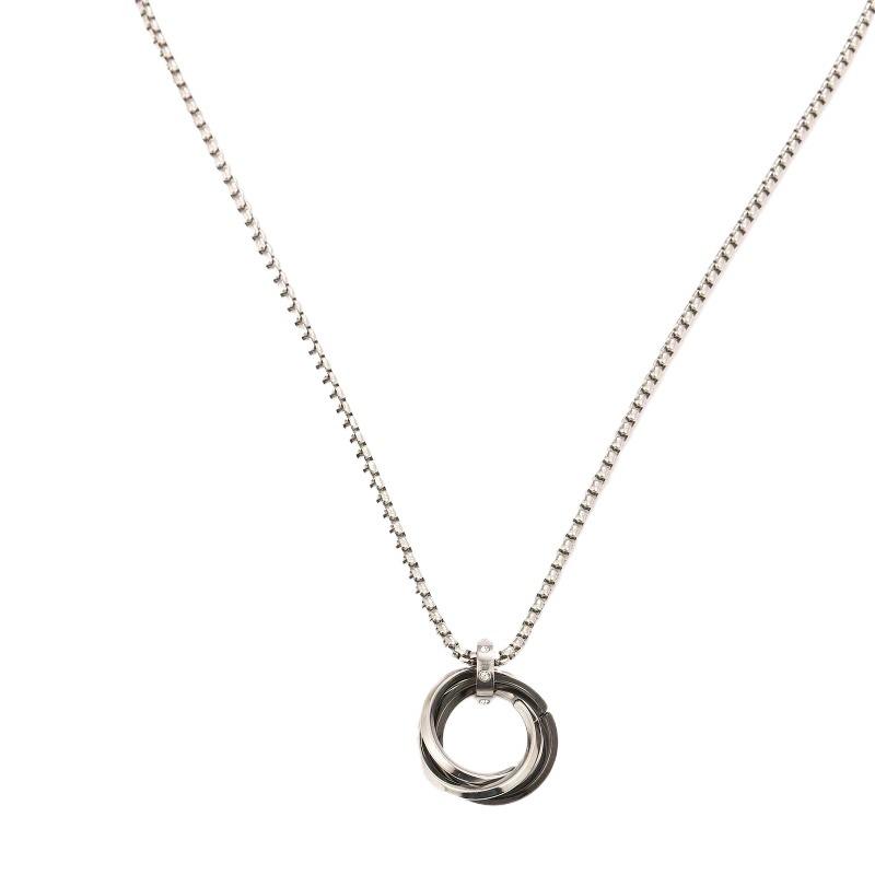 1Pcs Creative Three-Ring Crystal Pendant Necklace - Simple, Elegant, Unique Pendant - Retro Pendant Necklace